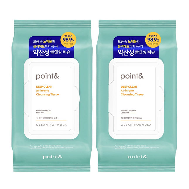 POINT&  Deep Clean All-in-One Cleansing Tissue 80 sheets 2p