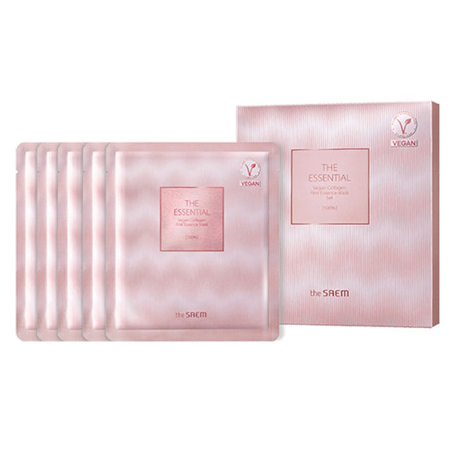 THE SAEM  The Essential Collagen First Essence Mask Set, 5 Count, 1 Pack