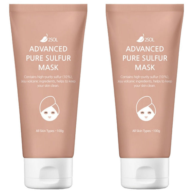 2SOL  Advanced Sulfur Mask 100g, 1 Count, Pack of 2