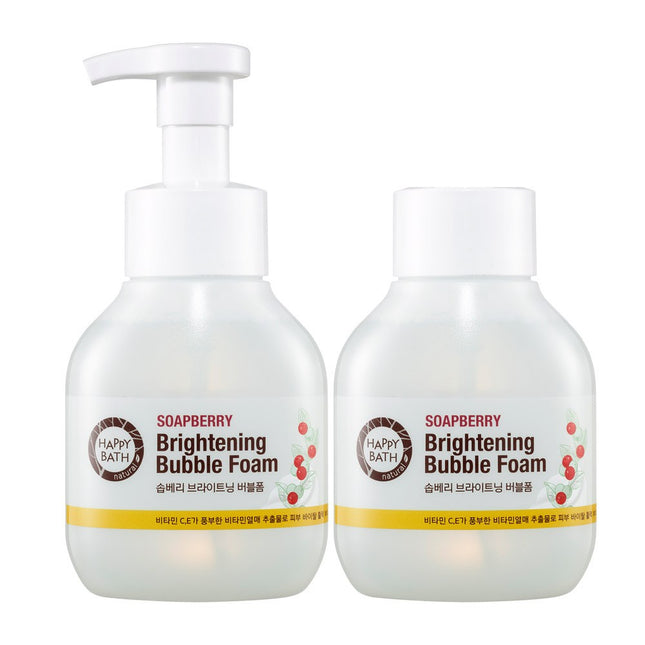 HAPPY BATH  Soapberry Brightening Bubble Foam 300ml + Refill 420ml, 1 Set