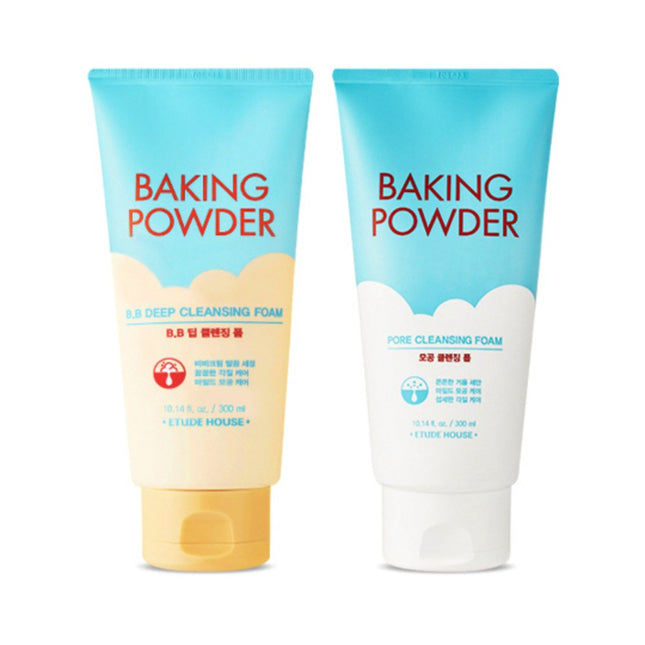 ETUDE HOUSE Etude House Baking Powder BB Deep Cleansing Foam 300ml + Pore Cleansing Foam 300ml Set, 1 Set