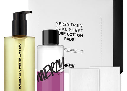 MERGE  One Shot Melting Cleansing Oil 300ml + Good Berry Lip & Eye Remover 210ml + Daily Dual Sheet Cotton Pads 300p Set
