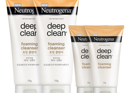 NEUTROGENA  Deep Clean Foaming Cleanser 175g x 2 + 50g x 2, 1 Set