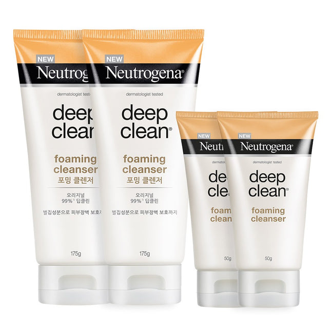 NEUTROGENA  Deep Clean Foaming Cleanser 175g x 2 + 50g x 2, 1 Set