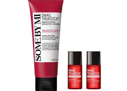 SOME BY MI  Snail Truecica Miracle Repair Gentle pH Cleanser 100ml + Snail Toner 6ml x 2p, 1 Set