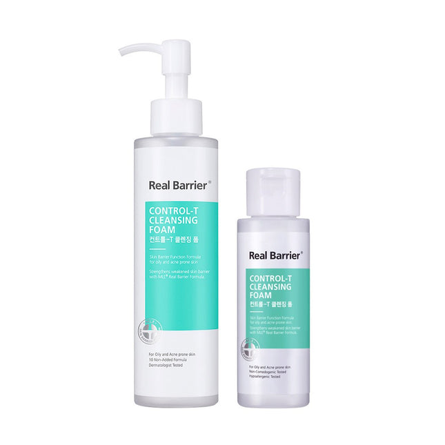 REAL BARRIER  CONTROL T CLEANSING FOAM SET 180ml + 50ml, 1 SET
