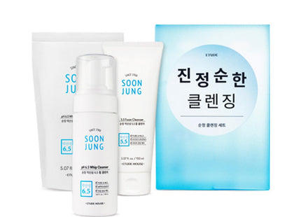 ETUDE Soon Jung pH 6.5 Whip Cleanser 150ml + Refill 150ml + Foam Cleanser 150ml, 1 Set