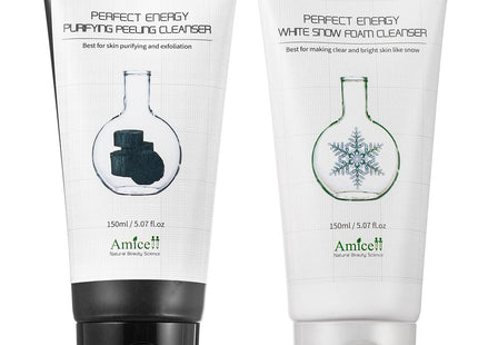 AMICELL  Perfect Energy Purifying Peeling Cleanser 150ml + White Snow Foam Cleanser 150ml Duo Set, 1 Set