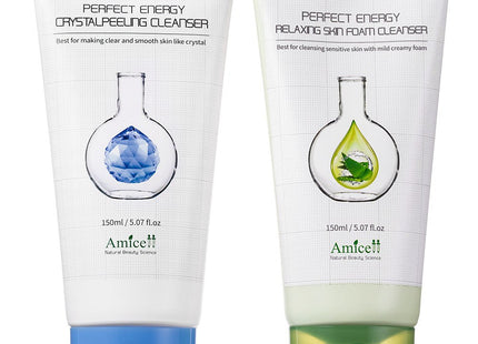 AMICELL  Perfect Energy Crystal Peeling Cleanser 150ml + Relaxing Skin Foam Cleanser 150ml, 1 Set