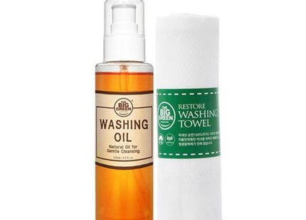 BIG GREEN Big Green Washing Cleansing Oil 120ml + Washing Towel Set, 1 Set