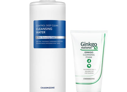 CHARMZONE  Control Deep Cleansing Water 500ml + Ginkgo Cleansing Foam 40ml, 1 Set