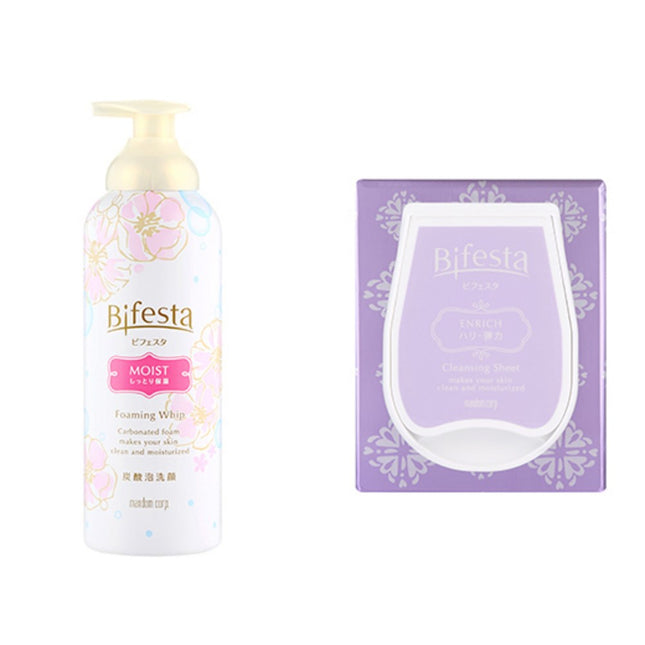 BIFESTA  Cleansing Mousse Moist + Cleansing Sheet Coenzyme Q10, 1 Set