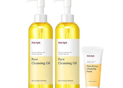 MANYO FACTORY  Pure Cleansing Oil 200ml x 2p + Pure & Deep Cleansing Foam 20ml Set
