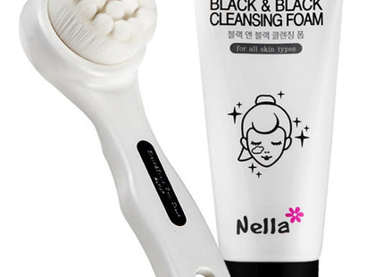 NELLA  Black & Black Cleansing Foam 50g + Brush, 1 Set