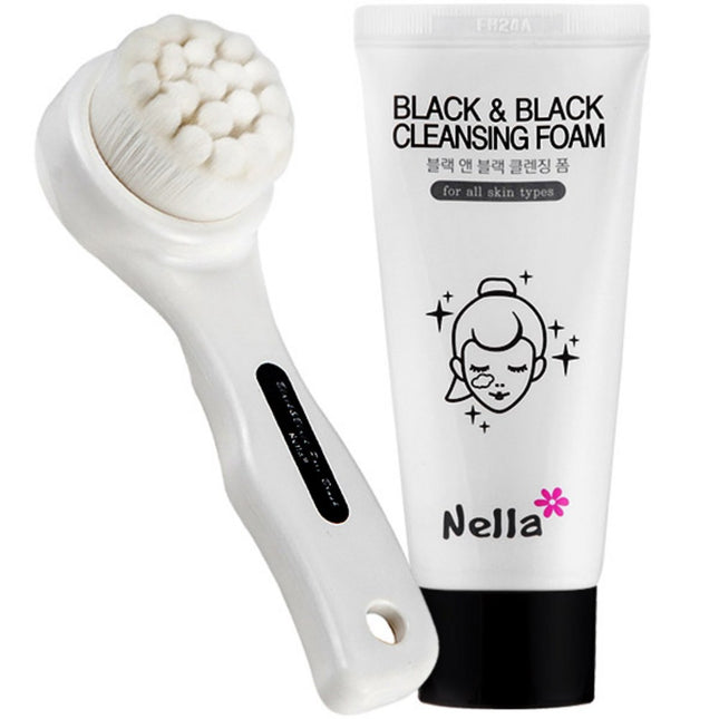 NELLA  Black & Black Cleansing Foam 50g + Brush, 1 Set