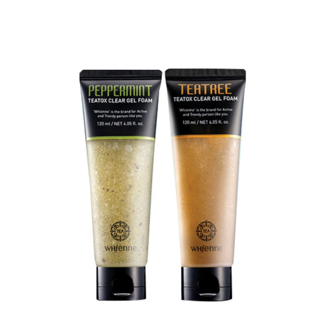 HWIENE  TTOX Clear Gel Foam Cleanser Peppermint 120ml + Tea Tree 120ml, 1 Set