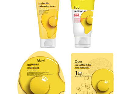 CURETTE Egg Bubble Filling Gel + Cleansing Foam + Pore Strip + Mask Pack Set, 1 Set