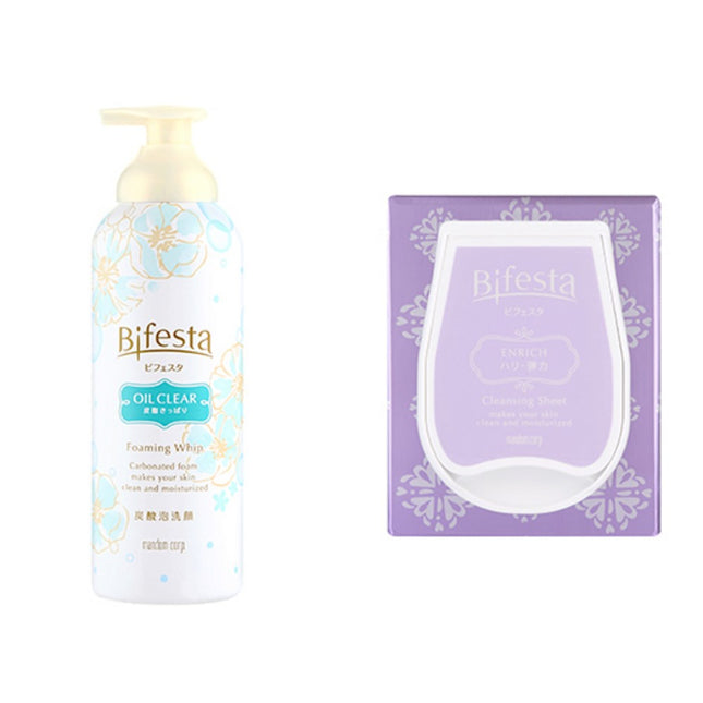 BIFESTA Cleansing Mousse Oil Clear + Cleansing Sheet Coenzyme Q10, 1 Set