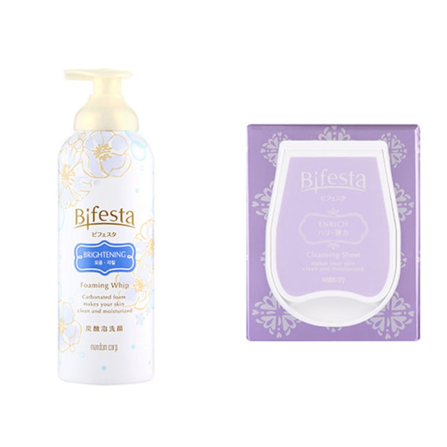 BIFESTA  Cleansing Mousse Foam Brightening + Cleansing Sheet CoQ10, 1 Set