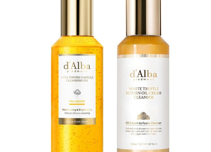 D'ALBA  Vita Toning Capsule Cleansing Oil 150ml + Return Oil Cream Cleanser 150ml Set