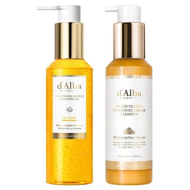D'ALBA  Vita Toning Capsule Cleansing Oil 150ml + Return Oil Cream Cleanser 150ml Set