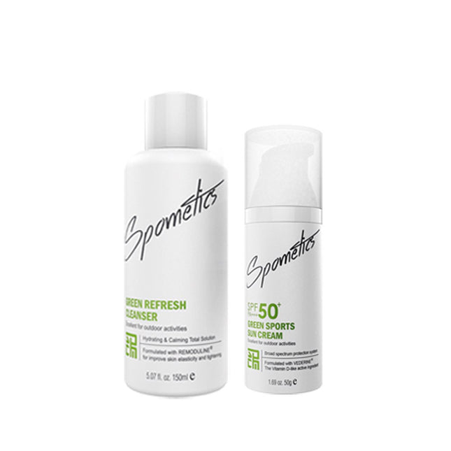 SPAOMETICS  Green Sports Sun Cream + Cleanser Set, 1 Set