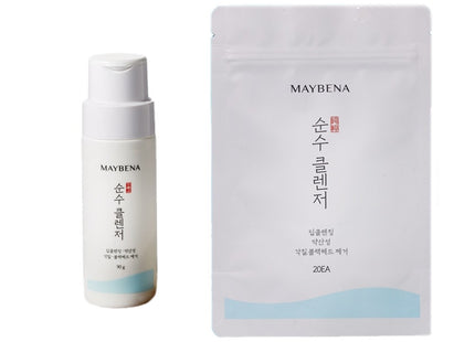 MAYBENA  Pure Cleanser Jumbo 90g + Deep Cleansing Enzyme Pad 20p Set, 1 Set