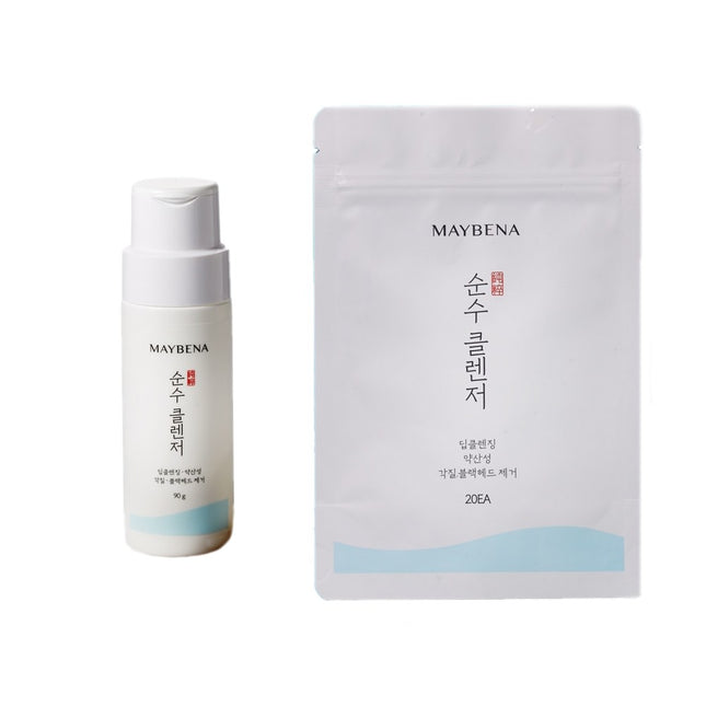 MAYBENA  Pure Cleanser Jumbo 90g + Deep Cleansing Enzyme Pad 20p Set, 1 Set