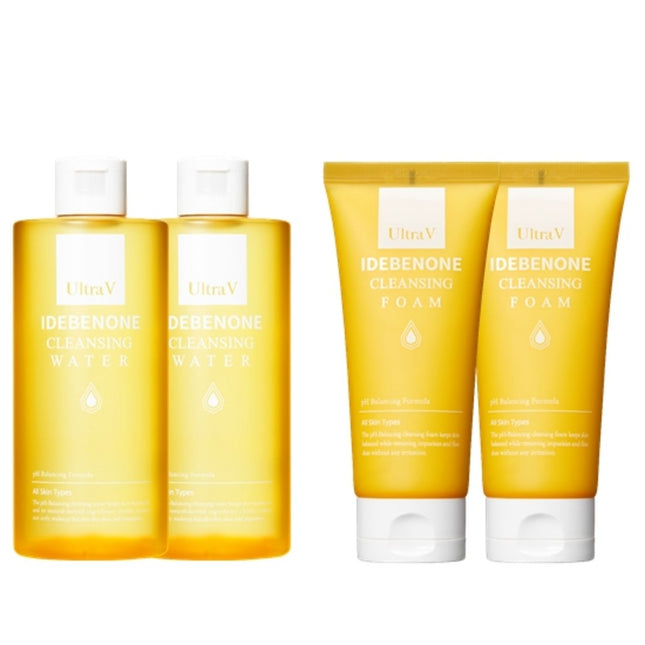ULTRÁV  Idebenone Cleansing Water 300ml x 2p + Cleansing Foam 120ml x 2p, 1 Set