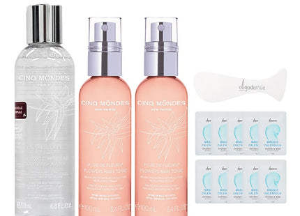 SENGMONDE  Perfect Cleansing Flower Micellar Cleansing Water 200ml + Flower Rain Tonic 100ml x2 + Oligodermie Sachet 5ml x10 (Random) + Spatula, 1 Set