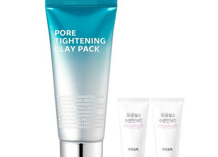 ISOI  Pore Tightening Clay Pack 100ml + Moisture Foam Cleanser 7ml x 2, 1 Set