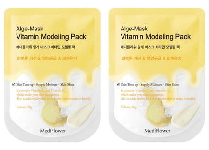 MEDI FLOWER  Diatomaceous Earth Algae Mask Vitamin Disposable Modeling Pack 28g, 1 Count, 2 Count