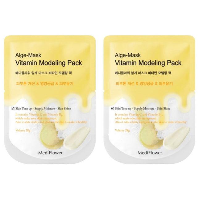 MEDI FLOWER  Diatomaceous Earth Algae Mask Vitamin Disposable Modeling Pack 28g, 1 Count, 2 Count