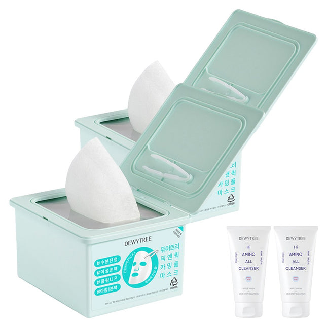 DEWYTREE  Pick & Quick Calmingful Mask + High Amino Cleansing Foam 50ml, 2 Count