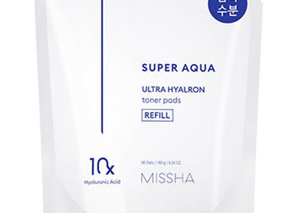 MISSHA  Super Aqua Ultra Hyalron Toner Pad Refill 180g, 90 Count, 1 Piece