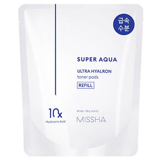 MISSHA  Super Aqua Ultra Hyalron Toner Pad Refill 180g, 90 Count, 1 Piece