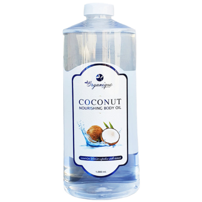 ORGANIQUE  Coconut Nourishing Water Soluble Body Oil 1000ml Bulk Professional Natural Coconut Oil Skin Care Hair Nourisher, 1L, 1 pc