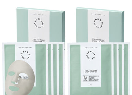 COMMA NINE Comma Nine Pore Clay Plaster Mask Pack, 4 Count, 2 Pack