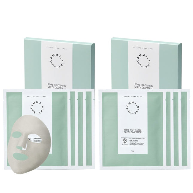 COMMA NINE Comma Nine Pore Clay Plaster Mask Pack, 4 Count, 2 Pack