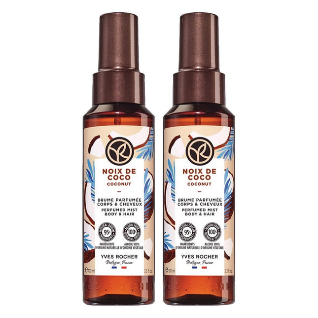 YVES ROCHER  Perfumed Body & Hair Mist Coconut 100ml 2pcs