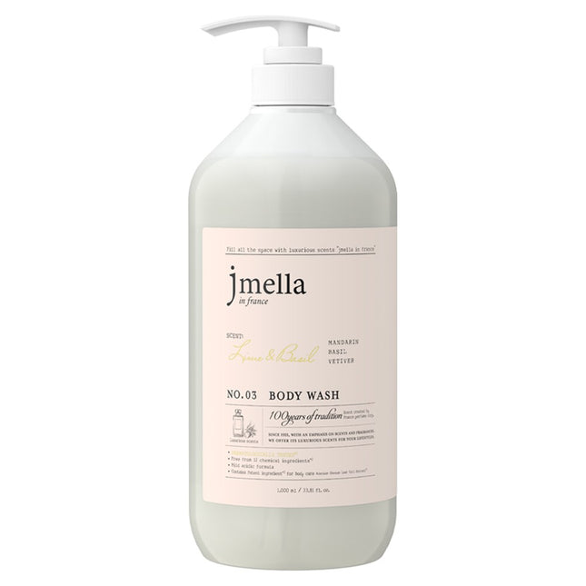 JAMELLA  in France Lime & Basil Body Wash Citrus Scent, 1L, 1 Count