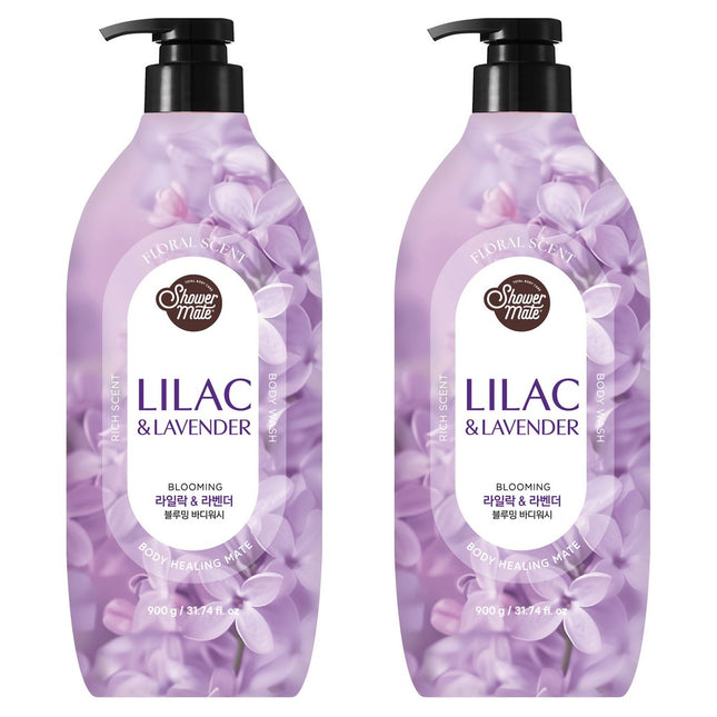 SHOWER MATE BLOOMING BODY WASH LILAC & LAVENDER  900ml 2 Pack