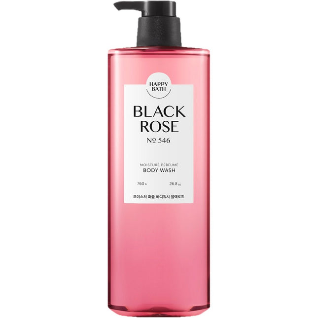 HAPPY BATH  Moisture Perfume Body Wash Black Rose Scent, 760g, 1 Pack