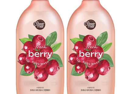 SHOWER MATE  Fresh Body Wash Cranberry, 1.2kg, 2 count