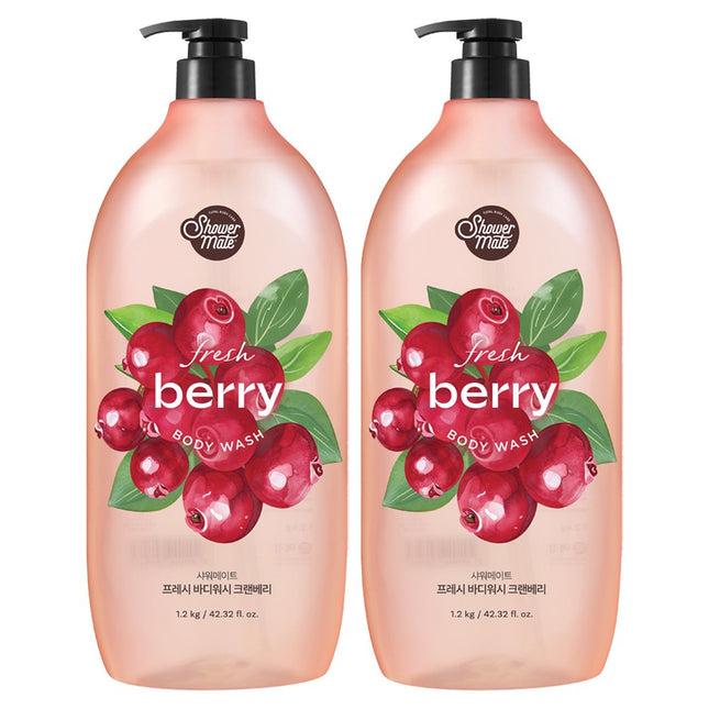 SHOWER MATE  Fresh Body Wash Cranberry, 1.2kg, 2 count