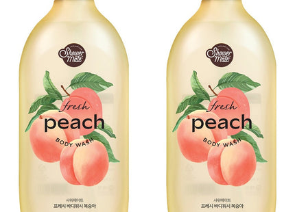 SHOWER MATE Peach Body Wash, 1200g, 2 Count