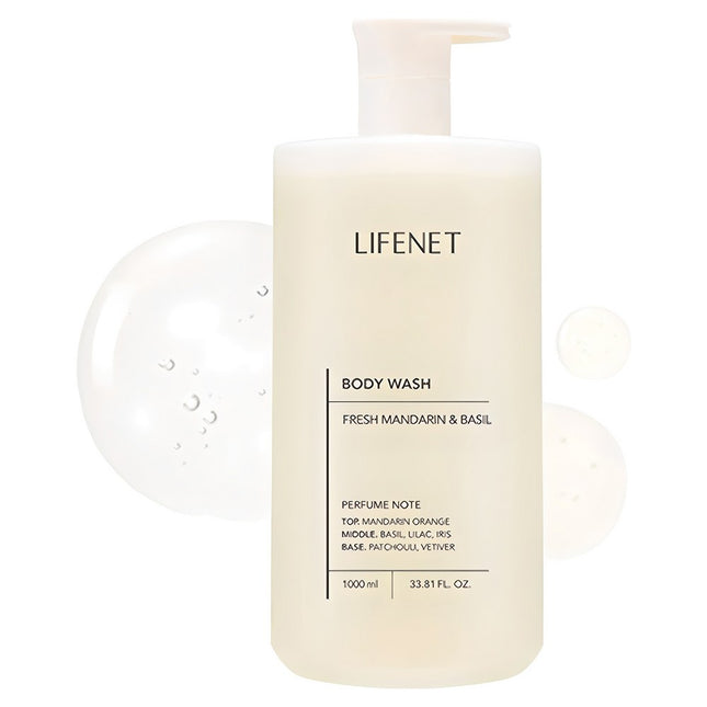 LIFE NET Fresh Mandarin & Basil Body Wash, 1L, 1 Count
