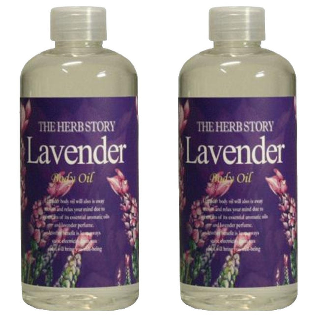 THE HERB STORY  Body Oil Lavender, 300ml, 2 Count