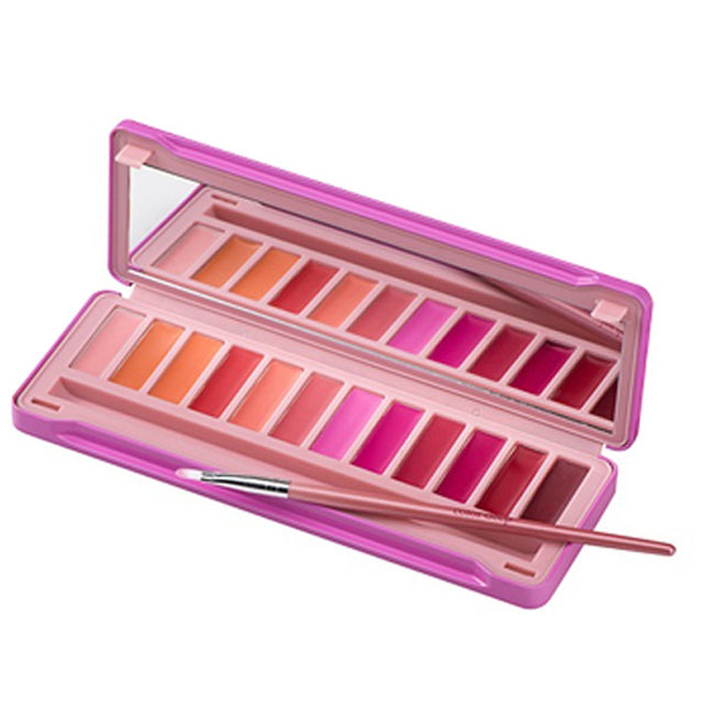 NONE COMPANY Color Deep Neutral City 12 Color Lip Palette Pink 18g, Mixed Colors, 1 Unit