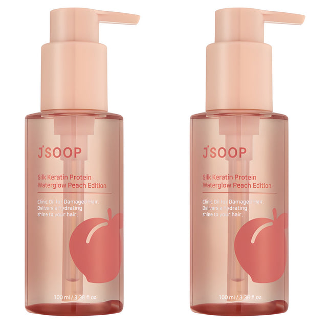 JSUP  Silk Keratin Protein Water Glow Hair Essence Peach Edition, 100ml, 2 Count